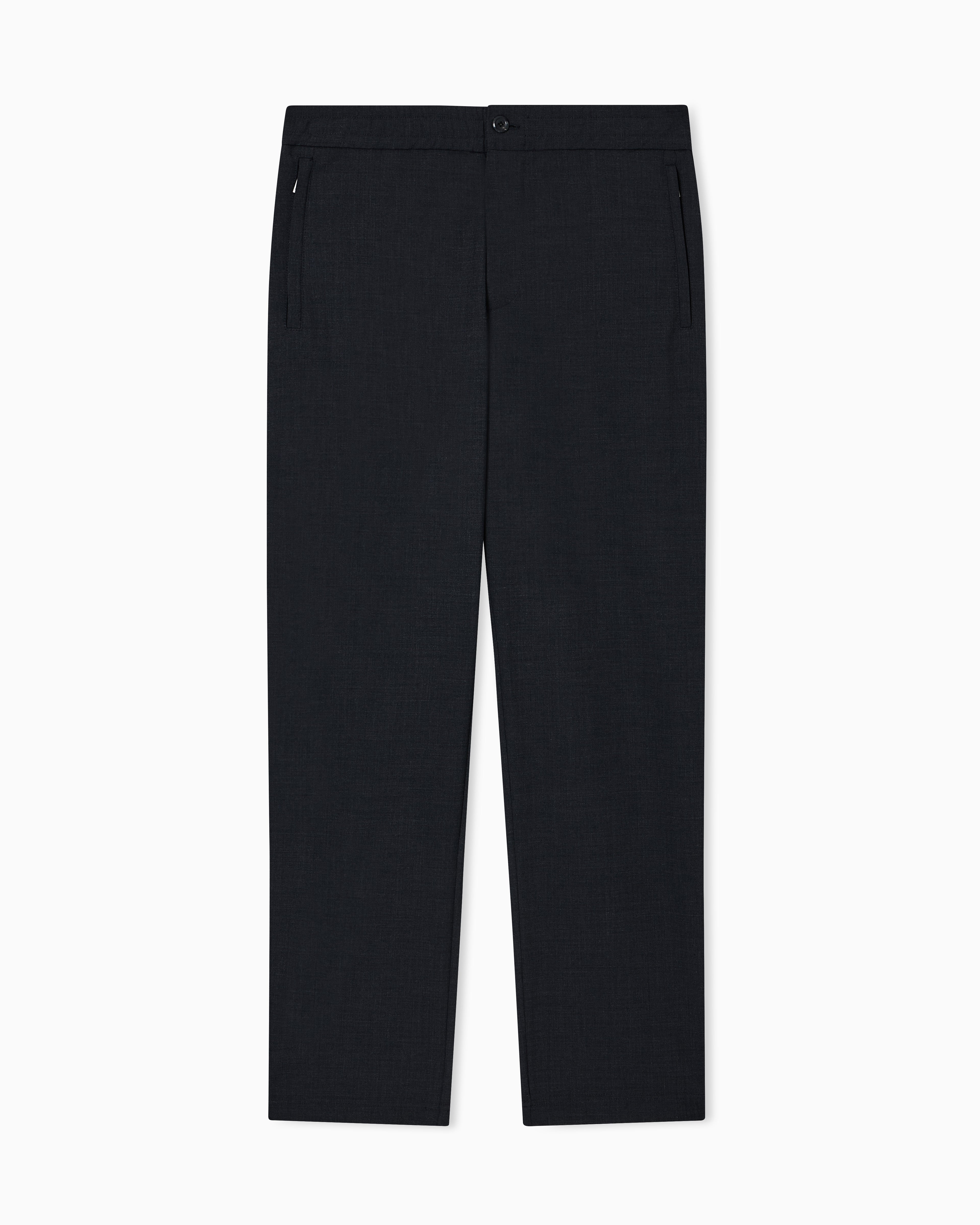 Emporio Armani Wool blend stretch canvas trousers