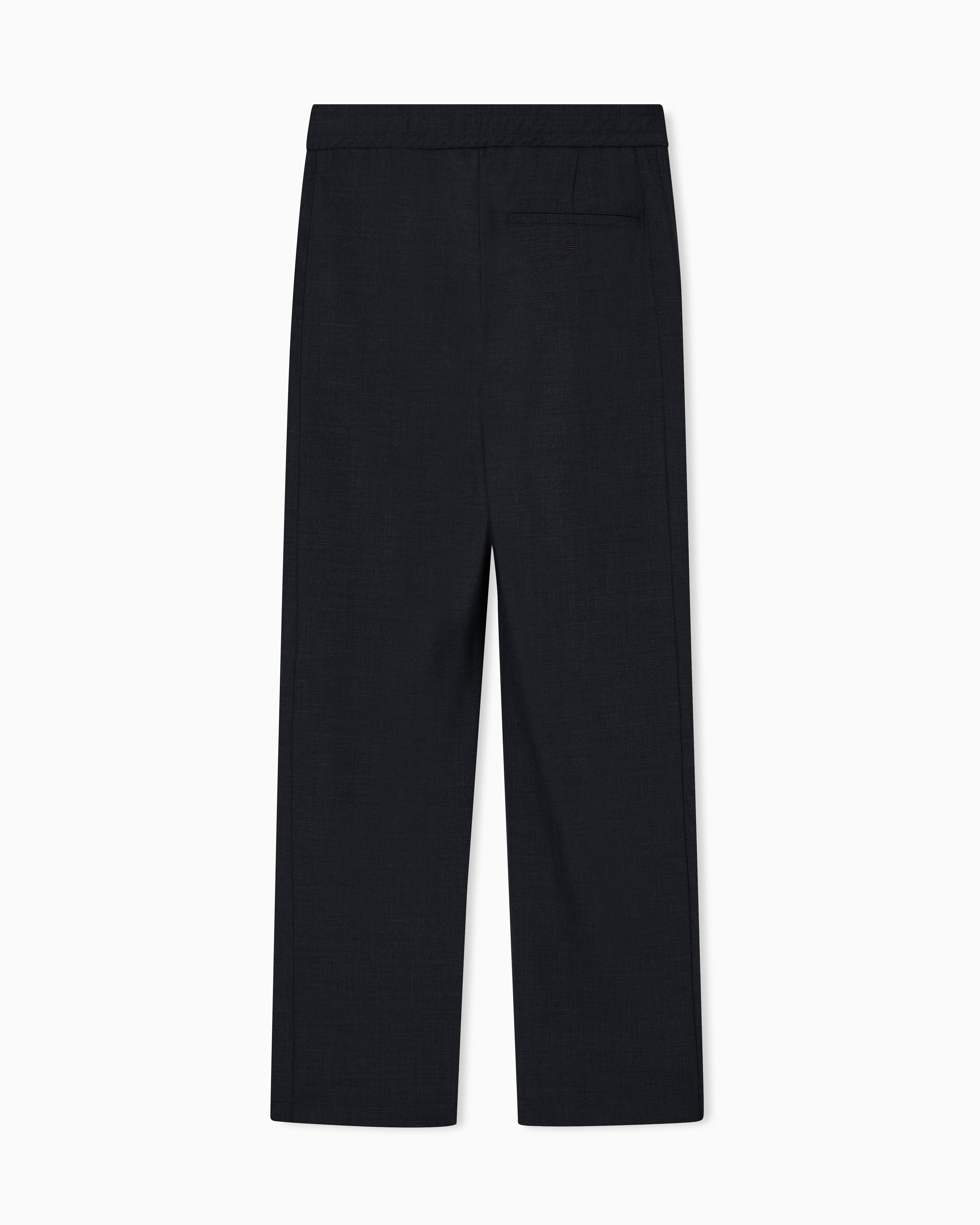 Emporio Armani Wool blend stretch canvas trousers