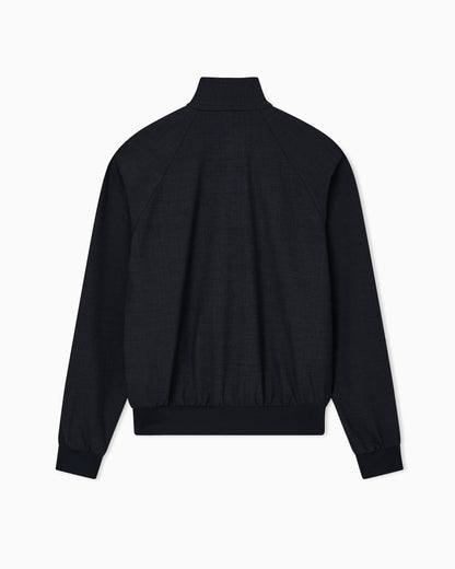 Emporio Armani Icon full-zip blouson in stretch wool blend canvas