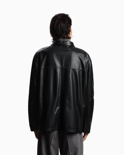 Emporio Armani Ultra light lambskin nappa leather shirt jacket
