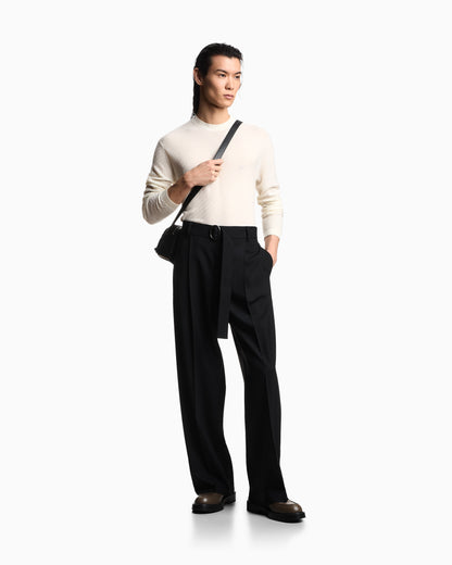Emporio Armani Virgin-wool jumper with a check motif