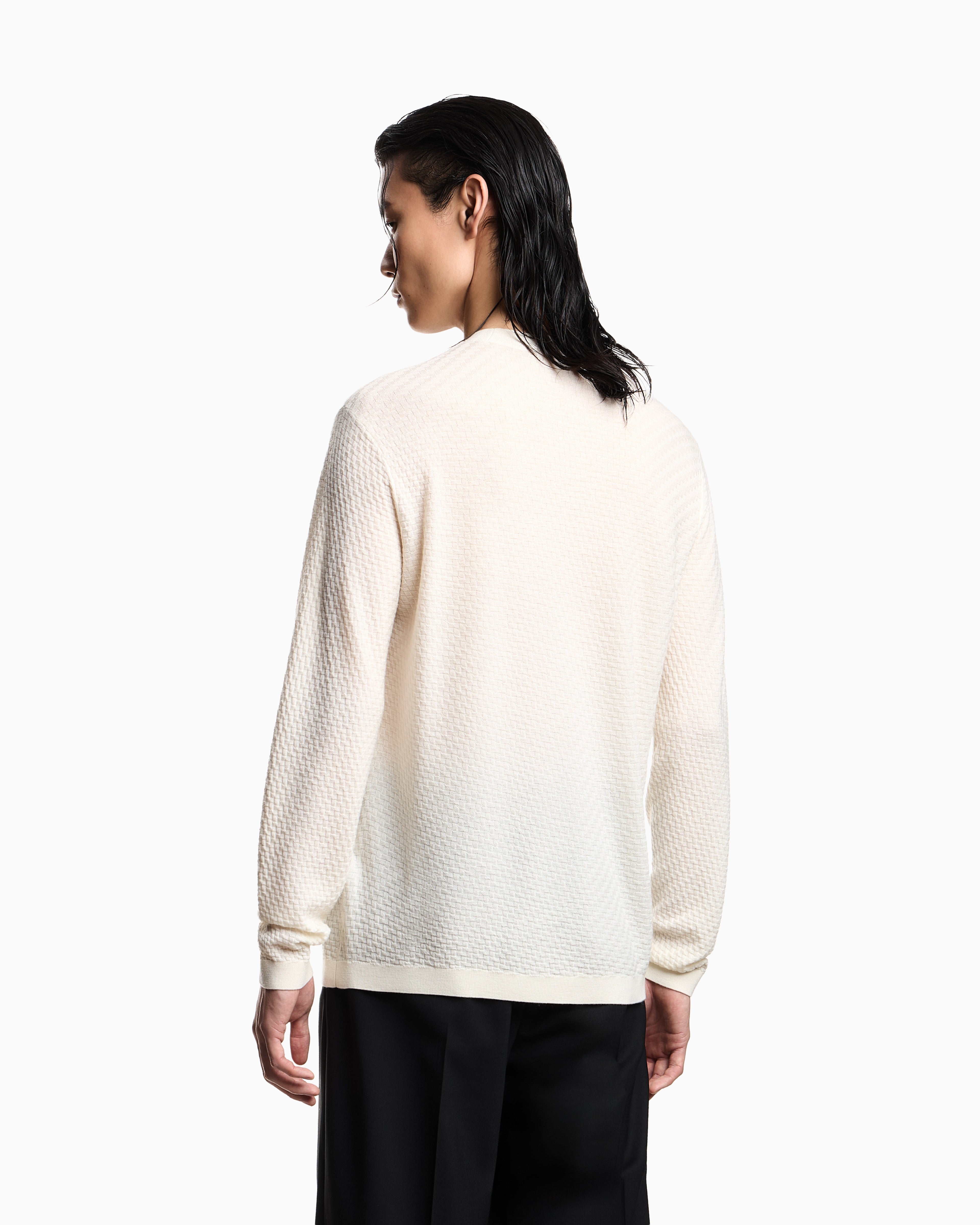 Emporio Armani Virgin-wool jumper with a check motif