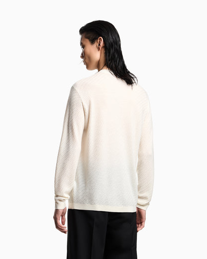 Emporio Armani Virgin-wool jumper with a check motif