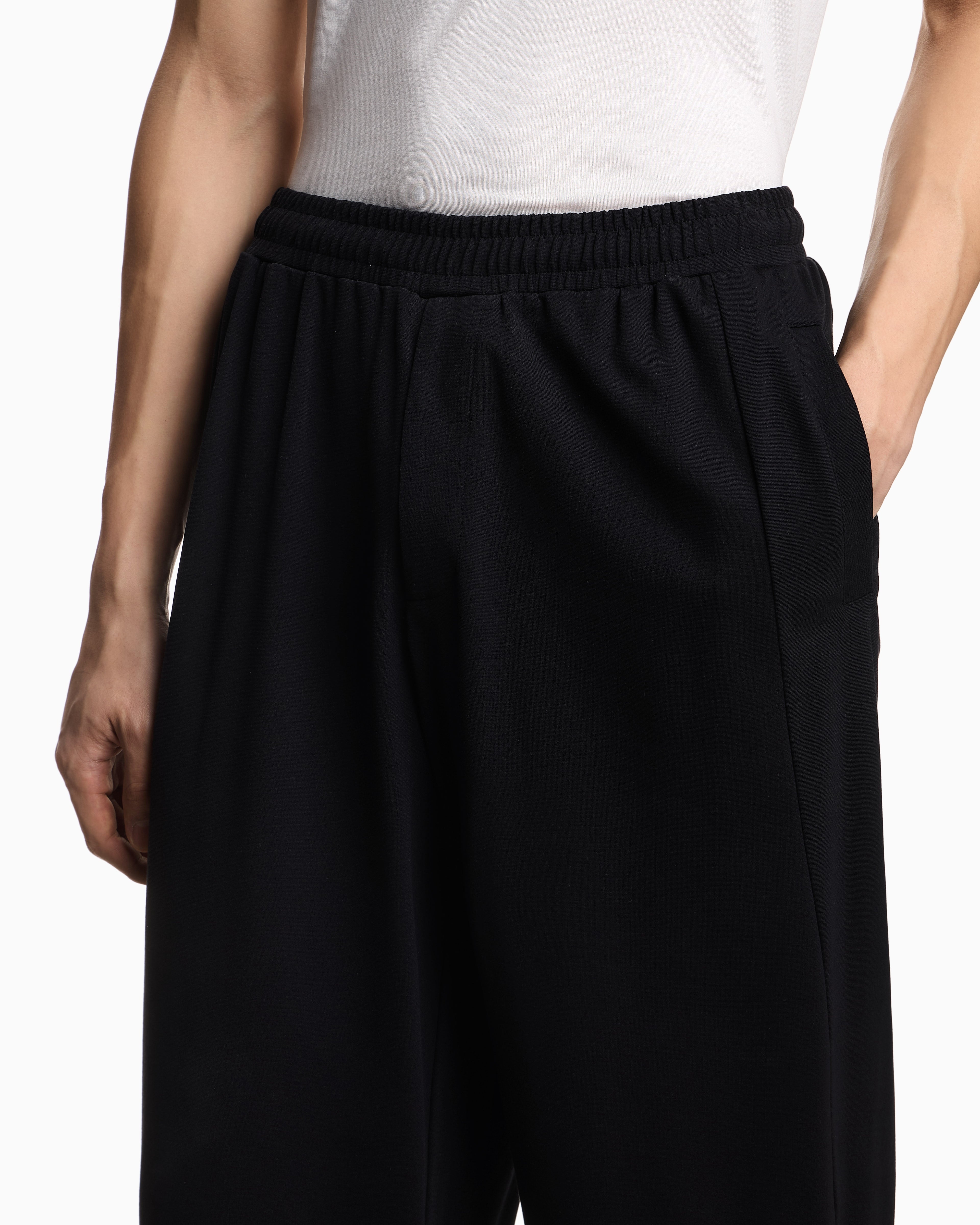 Emporio Armani Jersey trousers with an elasticated waist