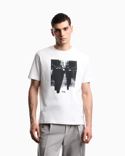 Emporio Armani Icon jersey T-shirt with photographic print and embroidery