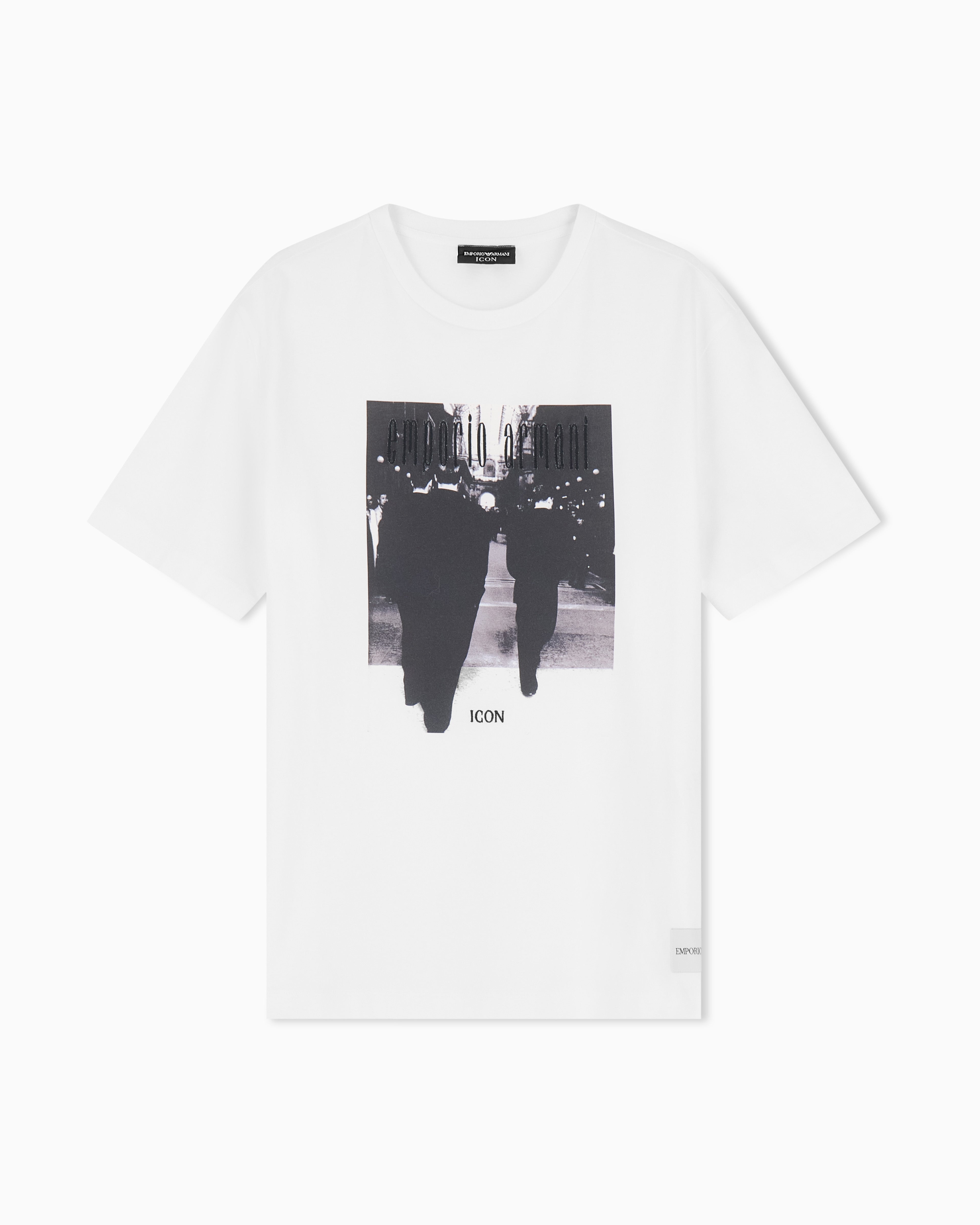 Emporio Armani Icon jersey T-shirt with photographic print and embroidery