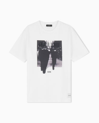Emporio Armani Icon jersey T-shirt with photographic print and embroidery