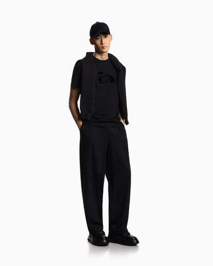 Emporio Armani Jersey T-shirt with op-art embroidery