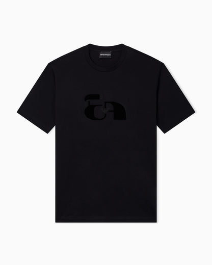 Emporio Armani Jersey T-shirt with op-art embroidery