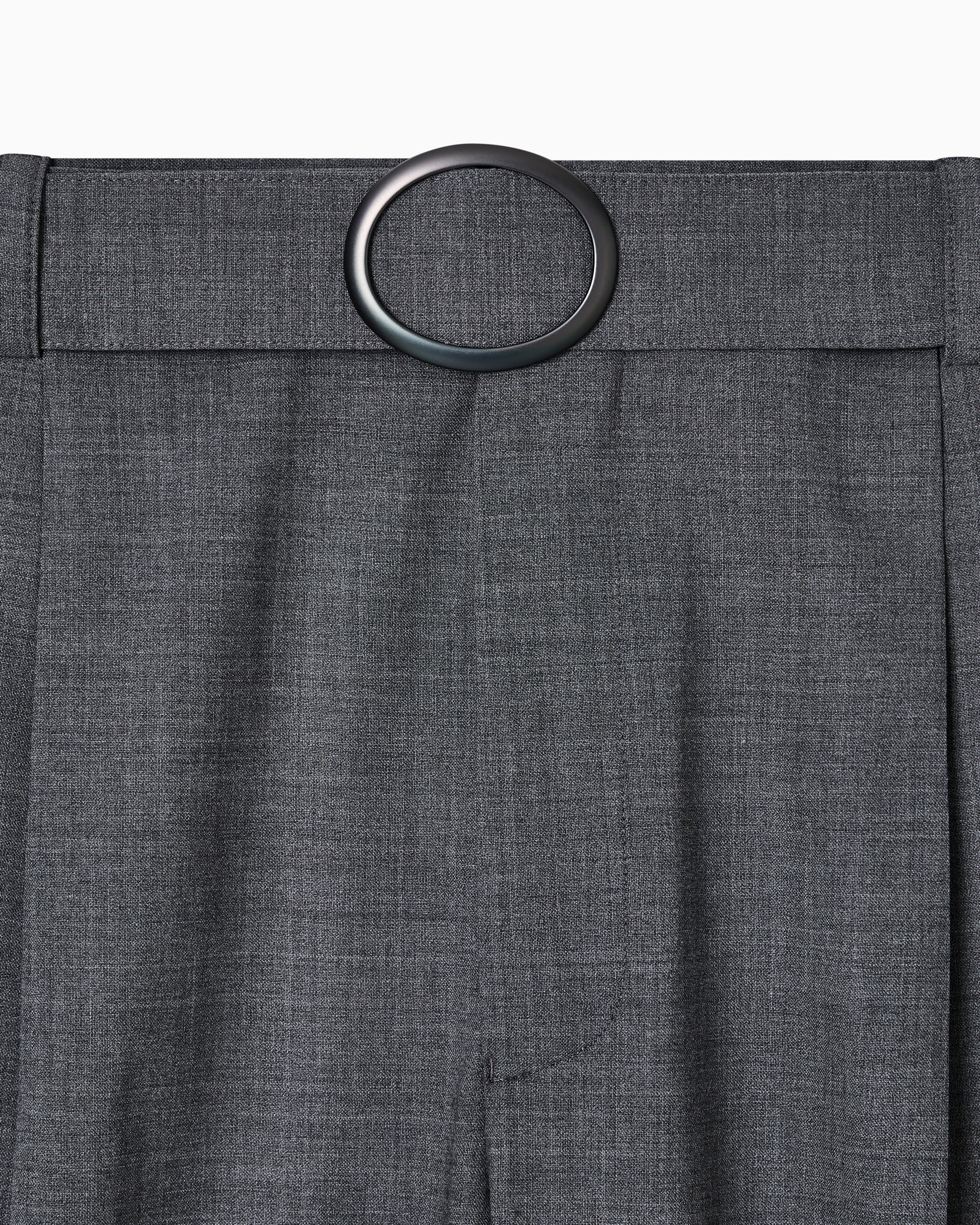 Emporio Armani Trousers with pleats and belt in stretch wool canvas