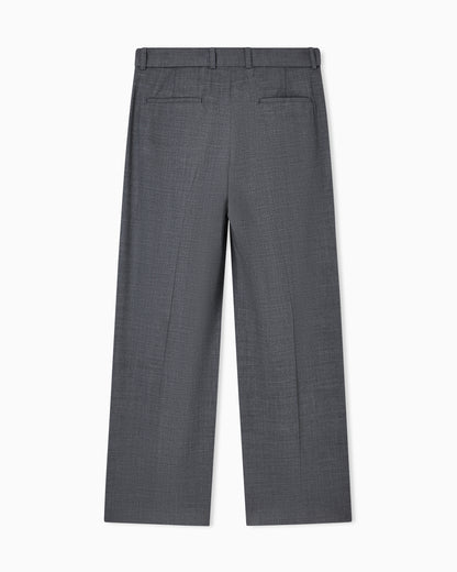 Emporio Armani Trousers with pleats and belt in stretch wool canvas
