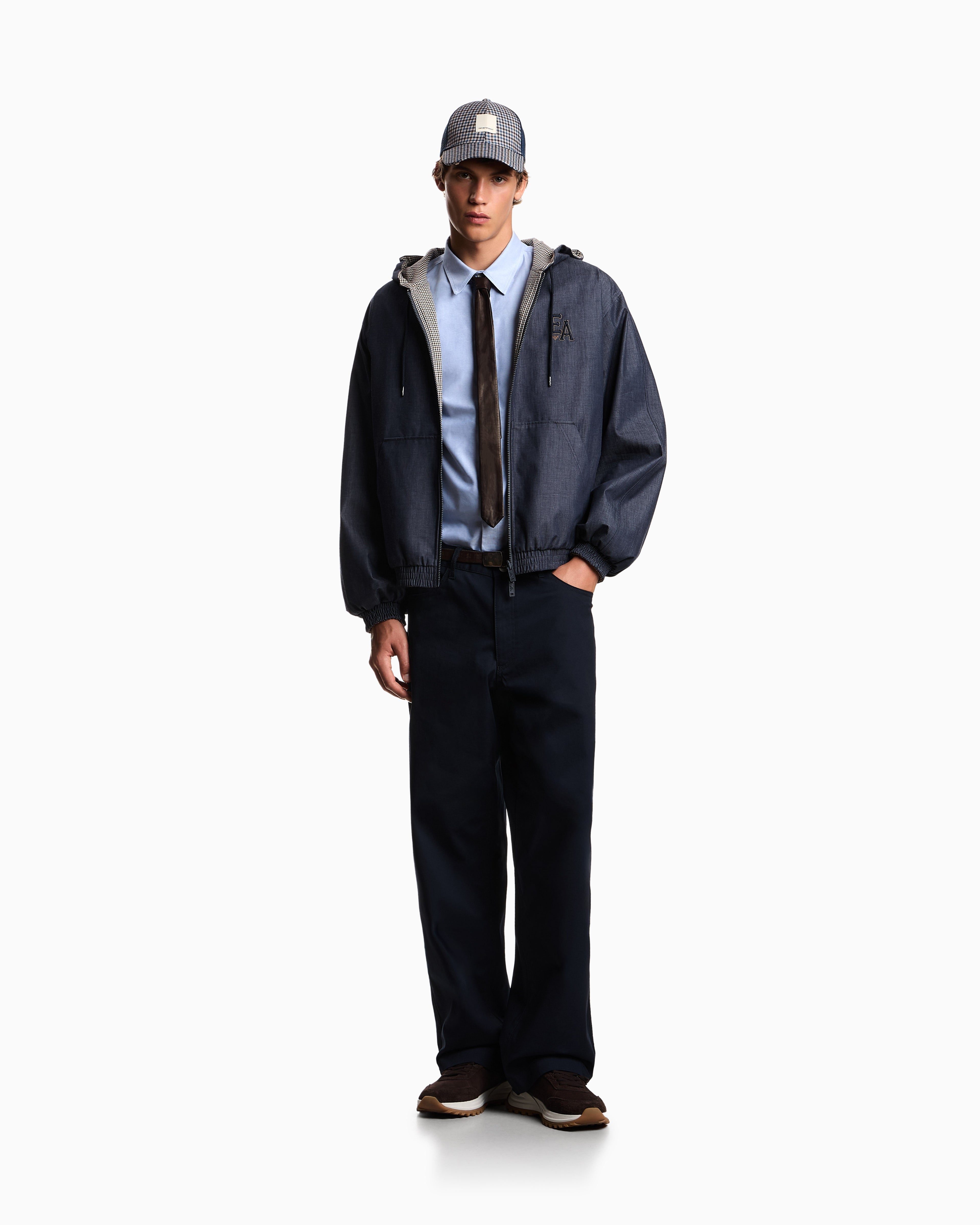 Emporio Armani Eagle Club cotton Oxford shirt with embroidery