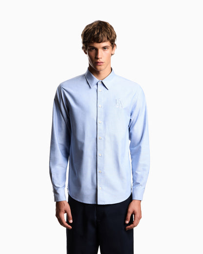 Emporio Armani Eagle Club cotton Oxford shirt with embroidery