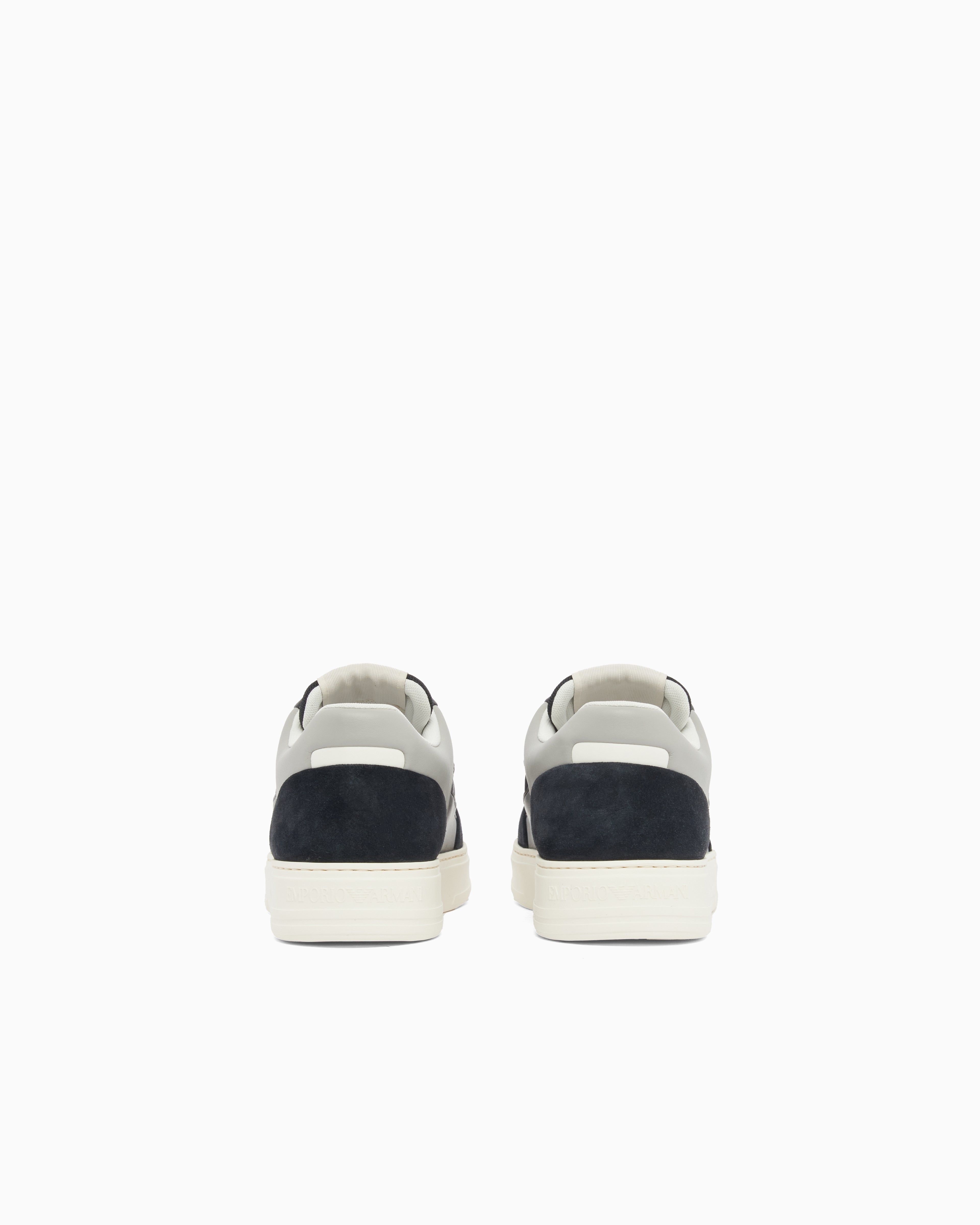 Emporio Armani Cordura Sneakers With Suede Details Navy Blue