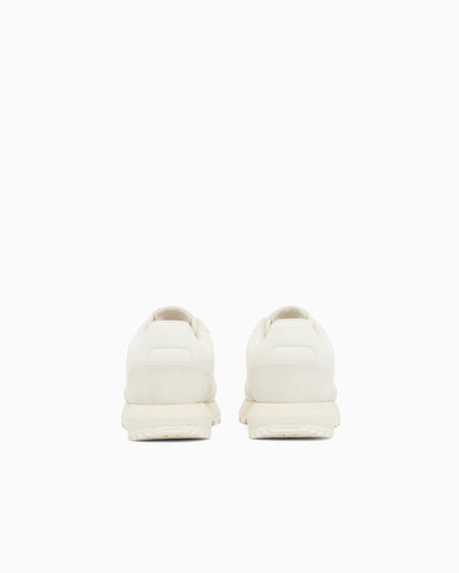 Emporio Armani Cordura Sneakers With Suede Details And Side Logo White