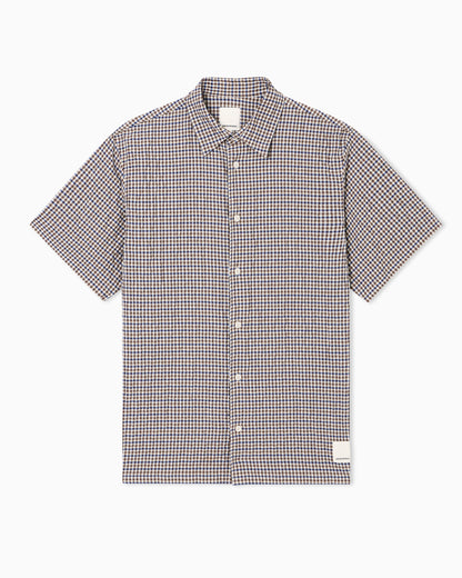 Emporio Armani Eagle Club crinkle fabric shirt with check motif