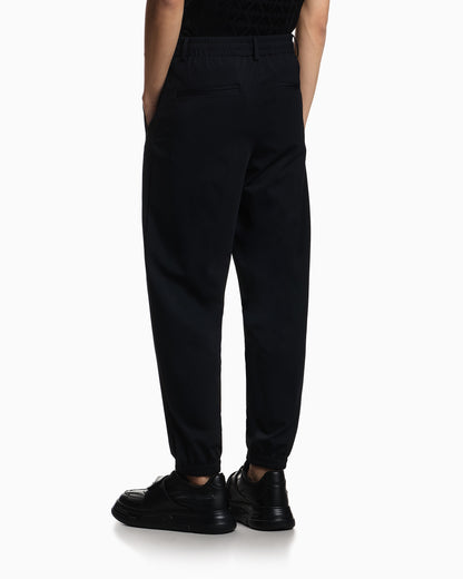 Emporio Armani Stretch-nylon trousers with an elasticated hem