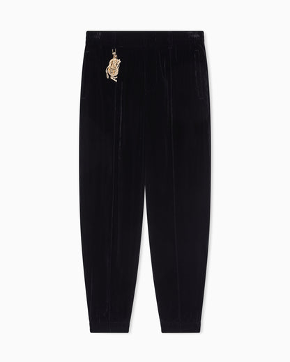 Emporio Armani Lunar New Year chenille trousers with ribbing and charm