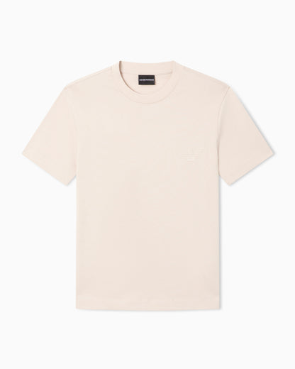 Emporio Armani Slim fit T-shirt in heavy jersey with domed eagle