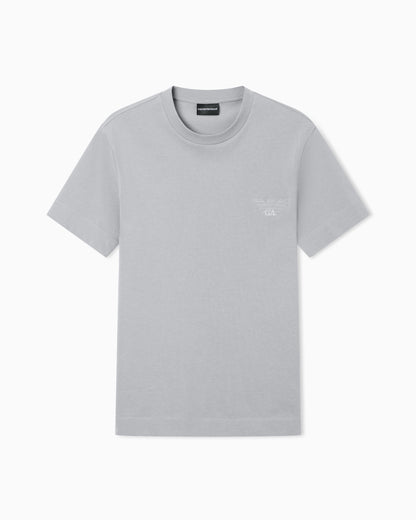 Emporio Armani Slim fit T-shirt in heavy jersey with domed eagle