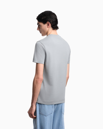 Emporio Armani Slim fit T-shirt in heavy jersey with domed eagle