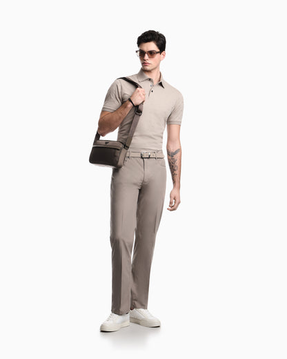 Emporio Armani Slim-fit jersey polo shirt with all-over jacquard eagle