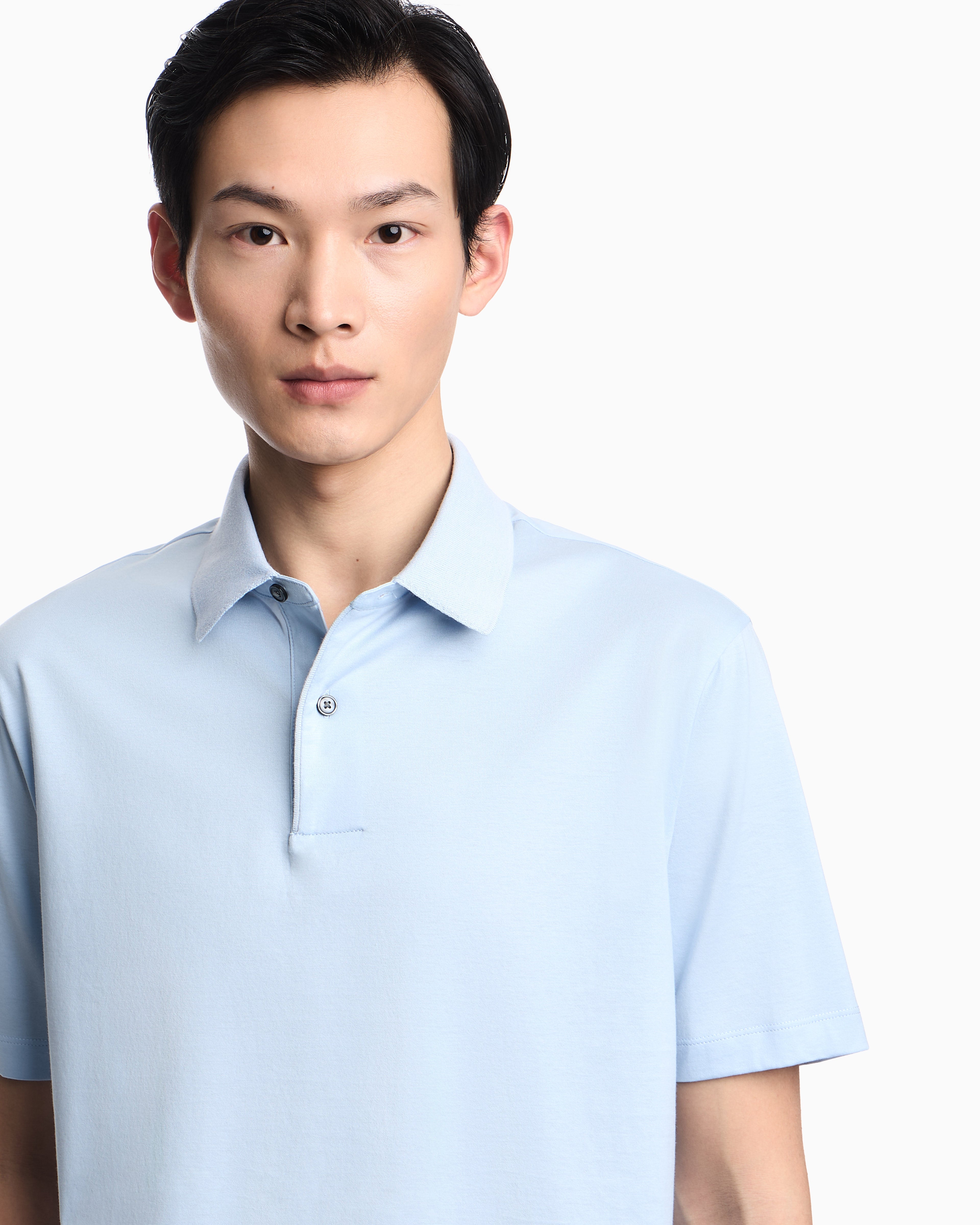 Emporio Armani Loose-fit, lightweight jersey polo shirt