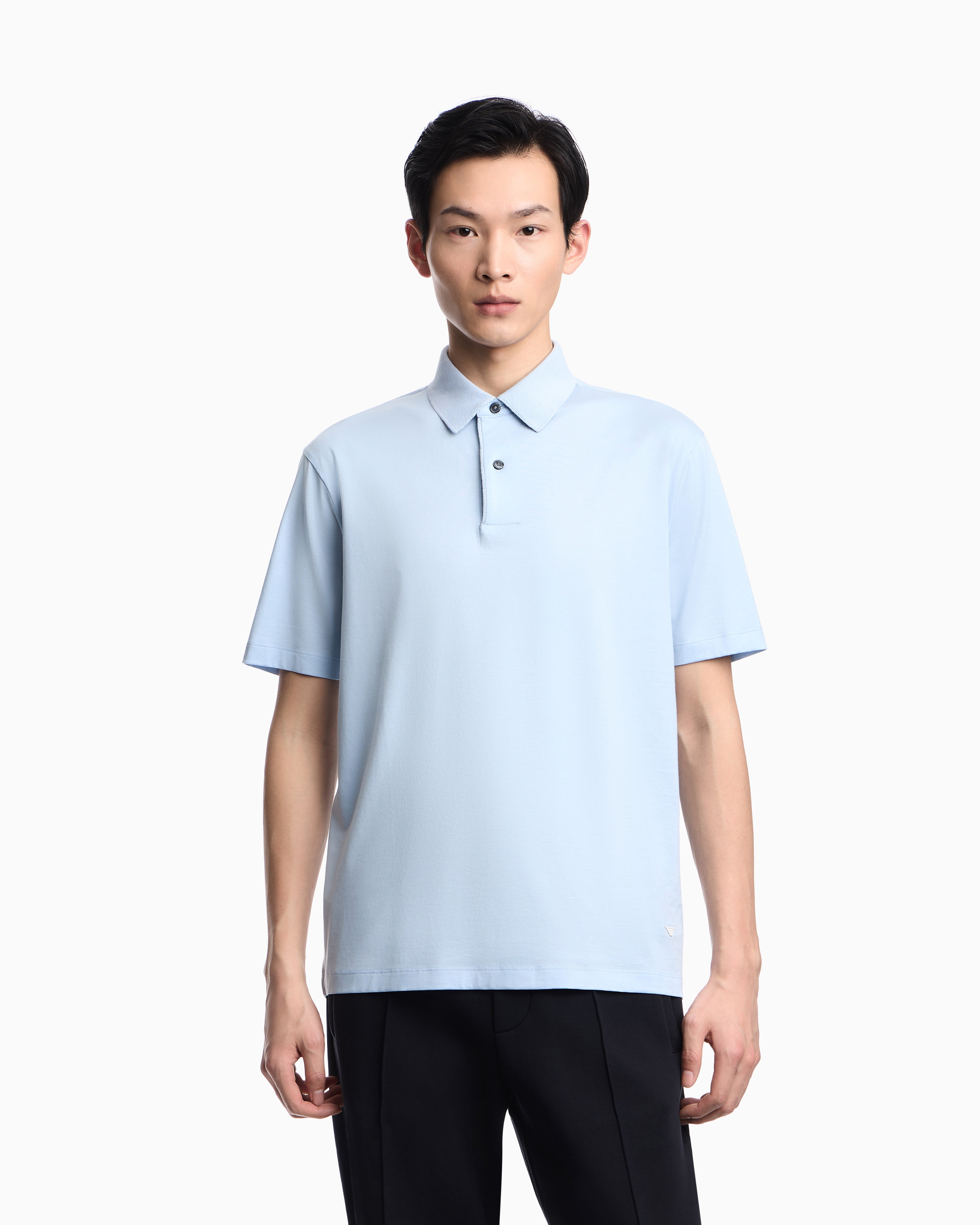 Emporio Armani Loose-fit, lightweight jersey polo shirt
