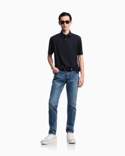 Emporio Armani Loose-fit, lightweight jersey polo shirt
