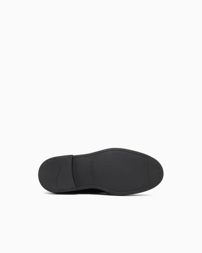 Emporio Armani Icon Pebbled Leather Chunky Monk Straps Brown