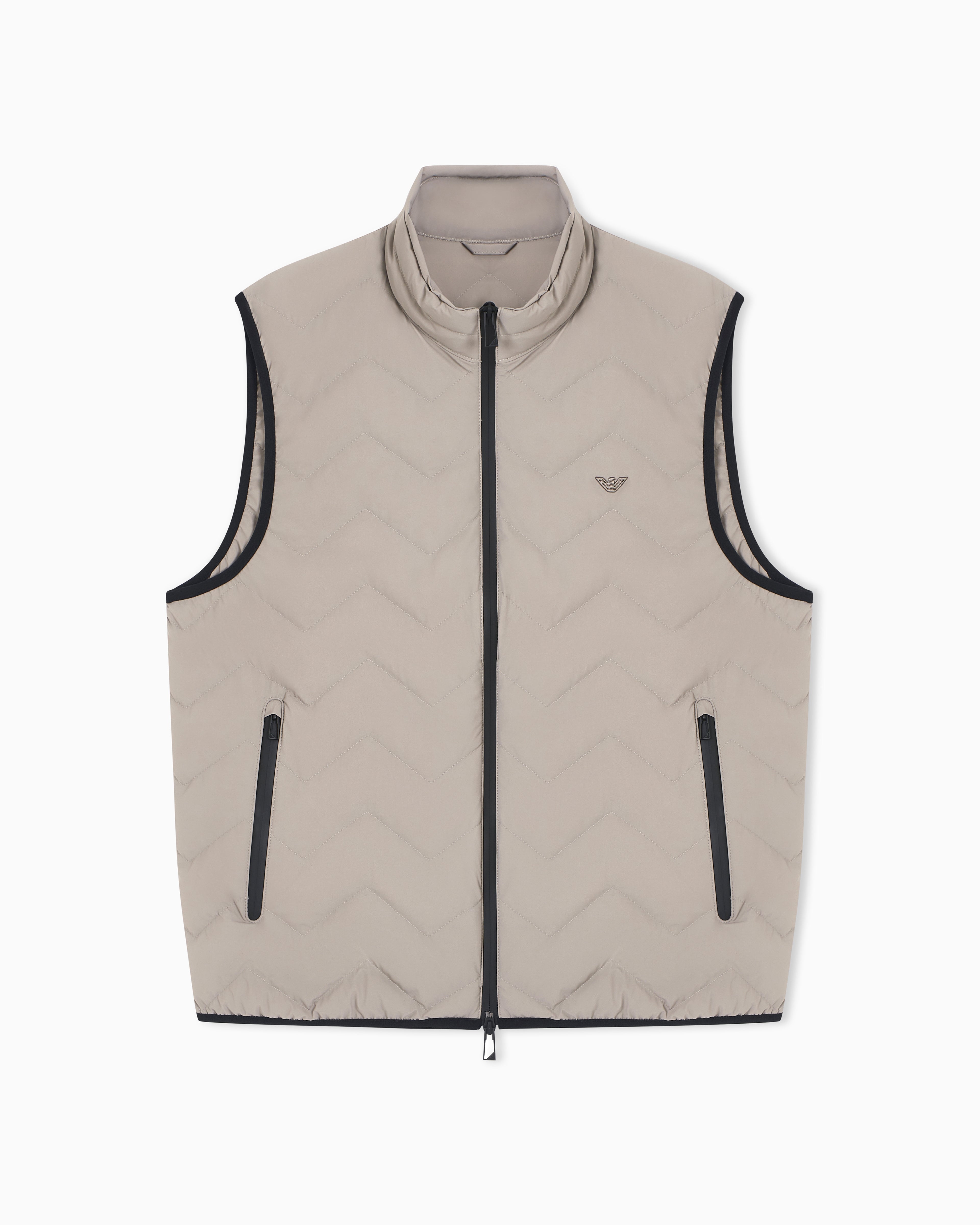 Emporio Armani Nylon down jacket sleeveless with a chevron quilt Essential