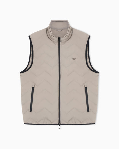 Emporio Armani Nylon down jacket sleeveless with a chevron quilt Essential