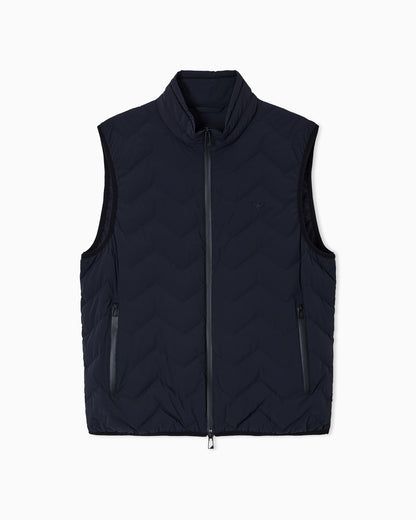 Emporio Armani Nylon down jacket sleeveless with a chevron quilt Essential