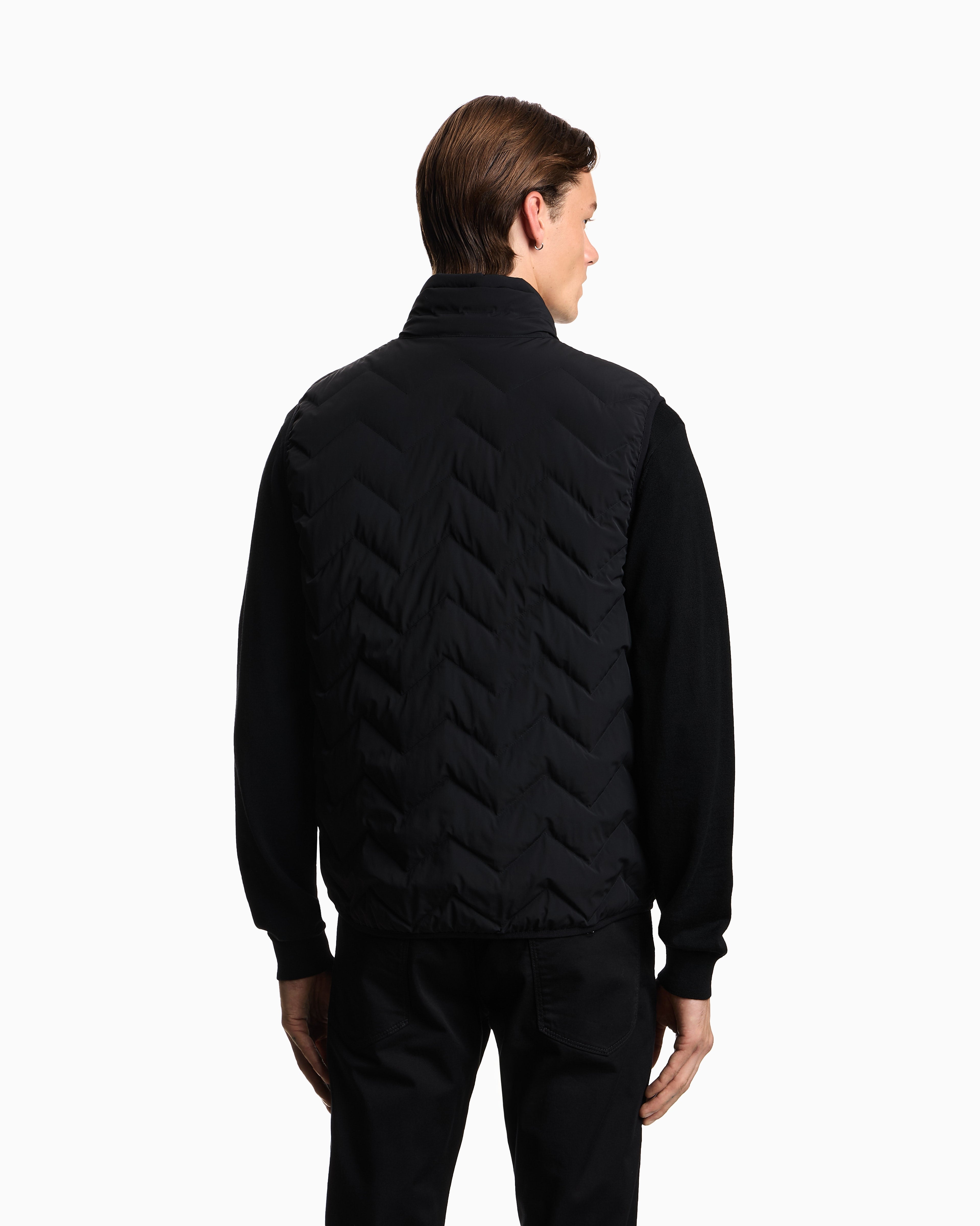 Emporio Armani Nylon down jacket sleeveless with a chevron quilt Essential