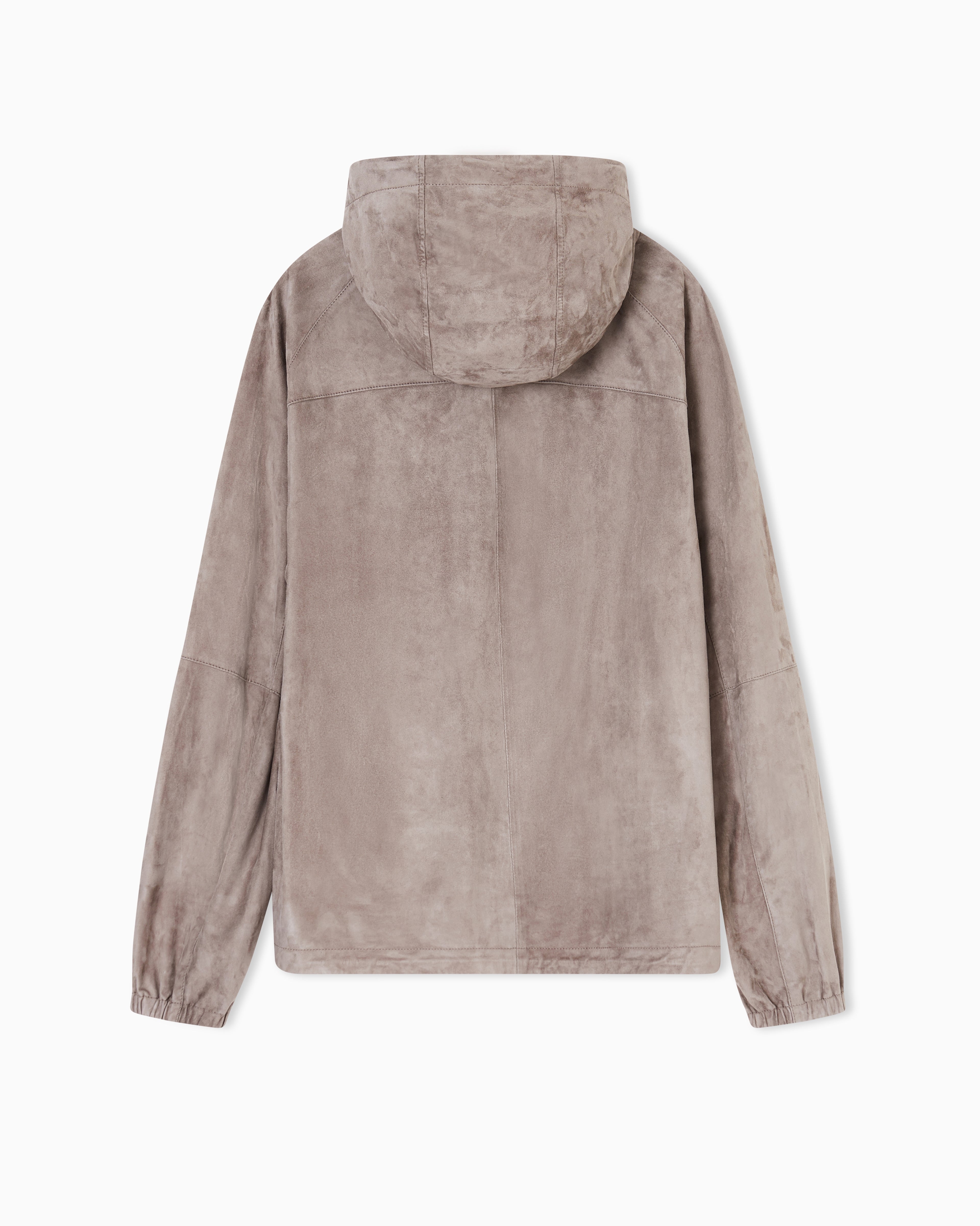 Emporio Armani Hooded blouson in goatskin suede