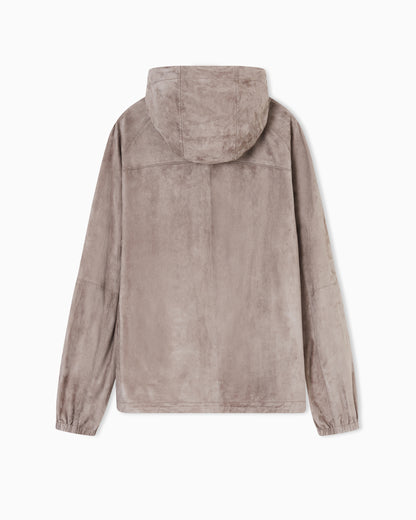 Emporio Armani Hooded blouson in goatskin suede