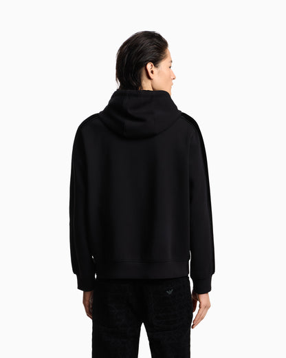 Emporio Armani Lunar New Year double-jersey hooded zip-up sweatshirt with patch and tape