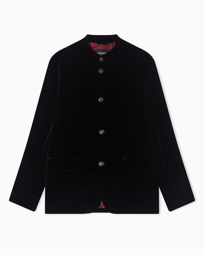 Emporio Armani Lunar New Year chenille jacket with guru collar