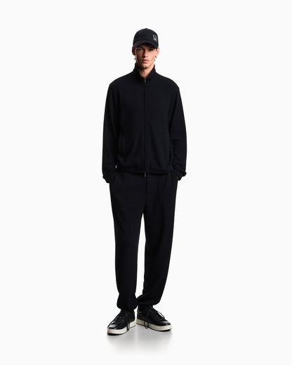 Emporio Armani Travel Essential full-zip embossed effect jersey sweatshirt
