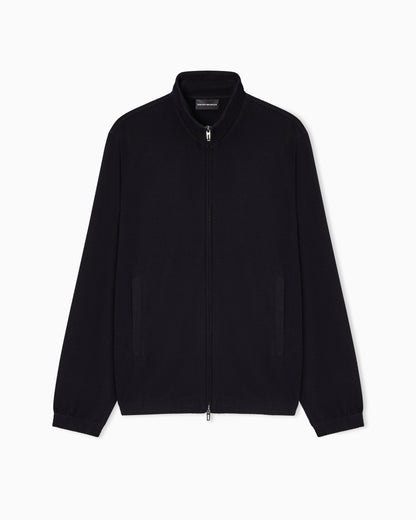 Emporio Armani Travel Essential full-zip embossed effect jersey sweatshirt