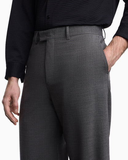 Emporio Armani Soft-finish stretch wool-canvas trousers