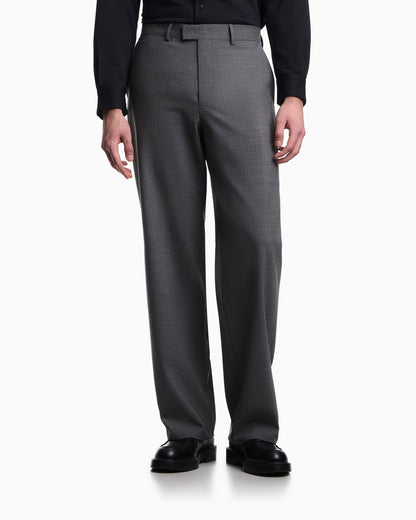 Emporio Armani Soft-finish stretch wool-canvas trousers