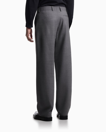 Emporio Armani Soft-finish stretch wool-canvas trousers