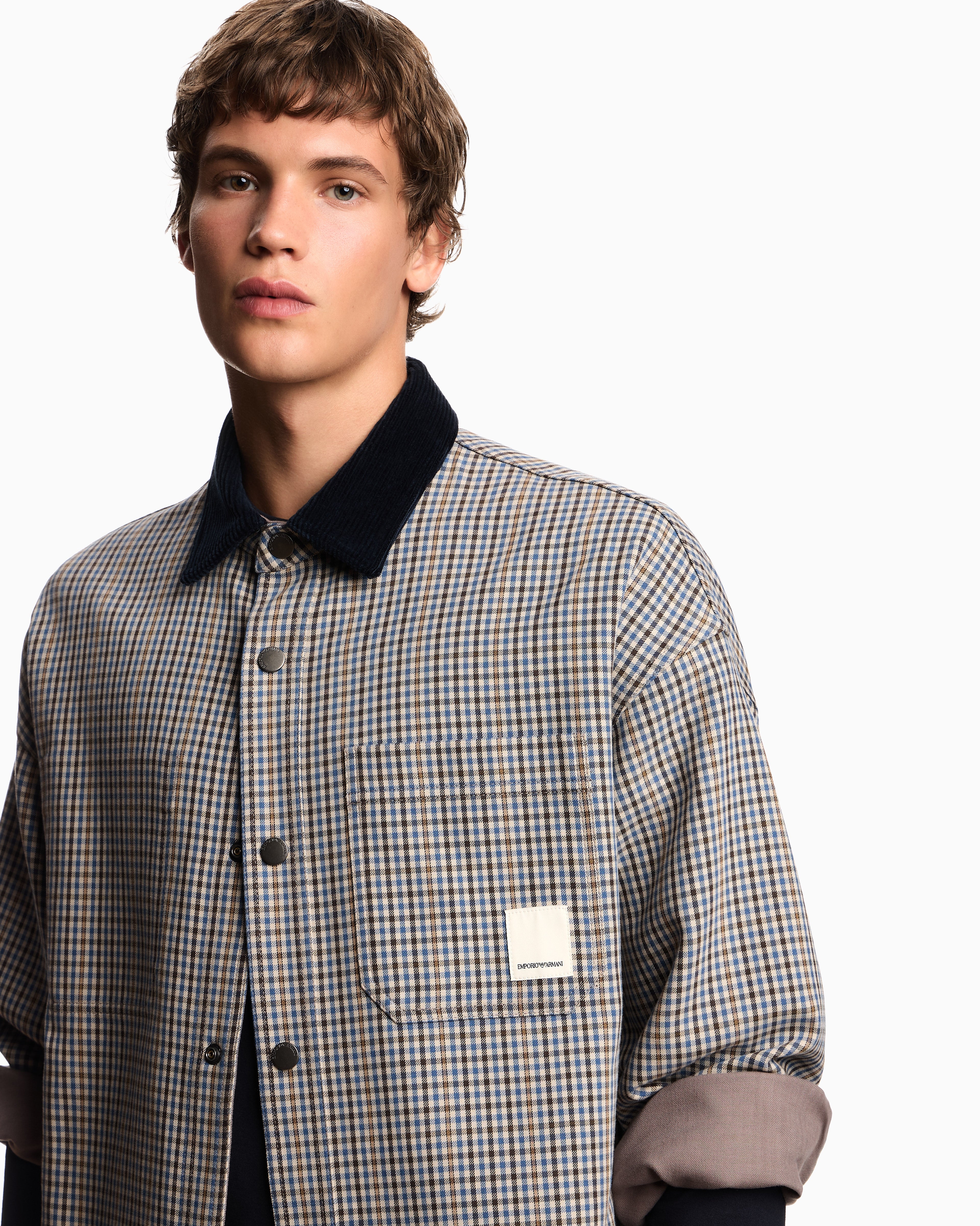Emporio Armani Eagle Club reversible blouson with check motif