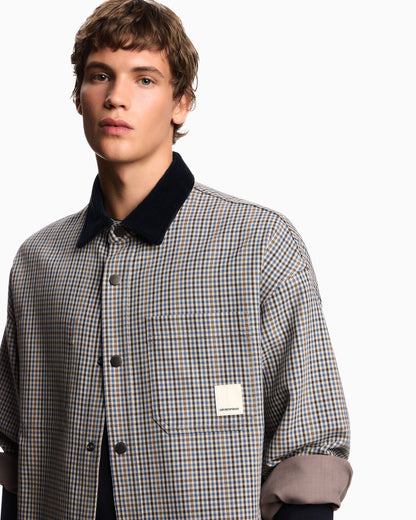 Emporio Armani Eagle Club reversible blouson with check motif
