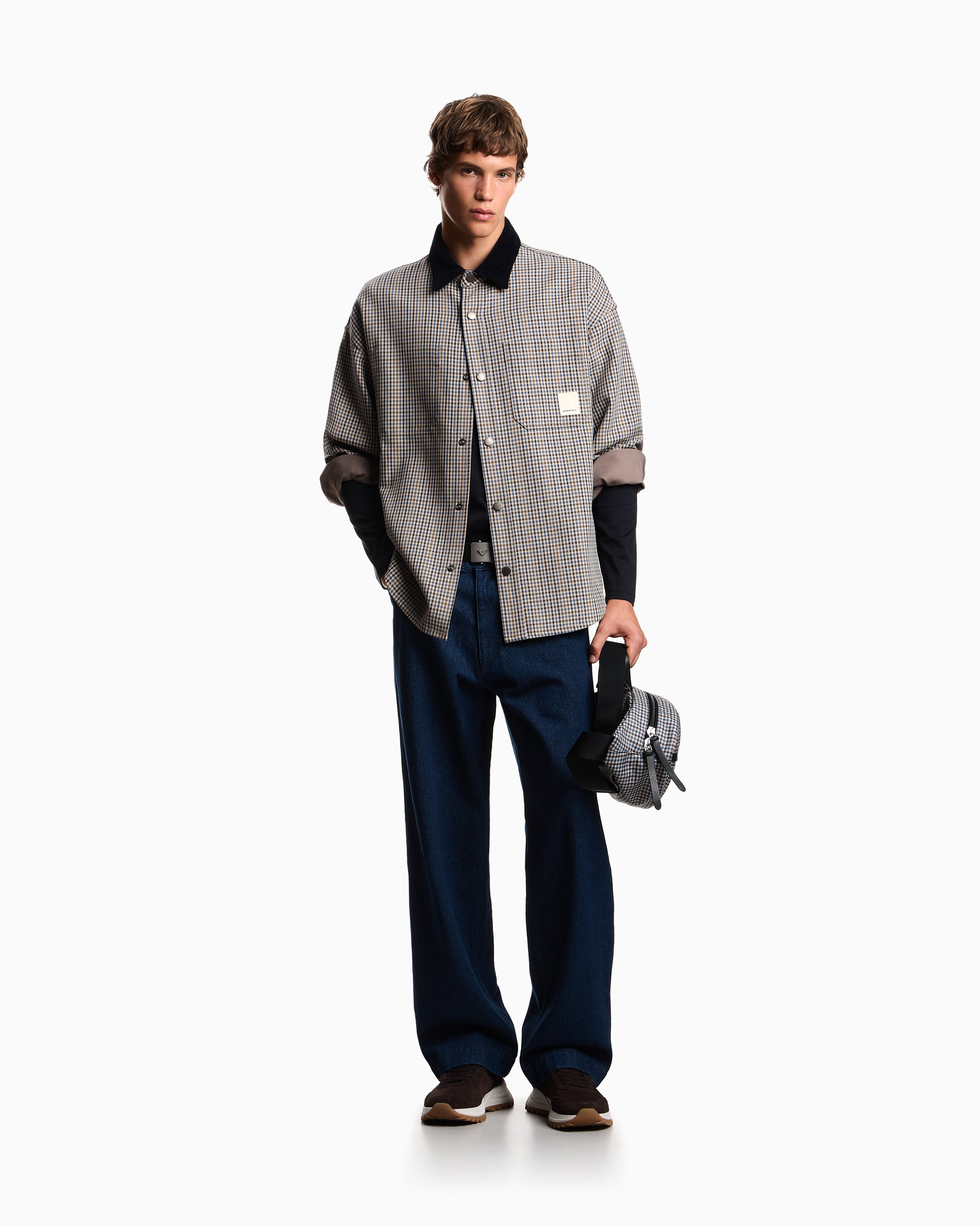 Emporio Armani Eagle Club reversible blouson with check motif