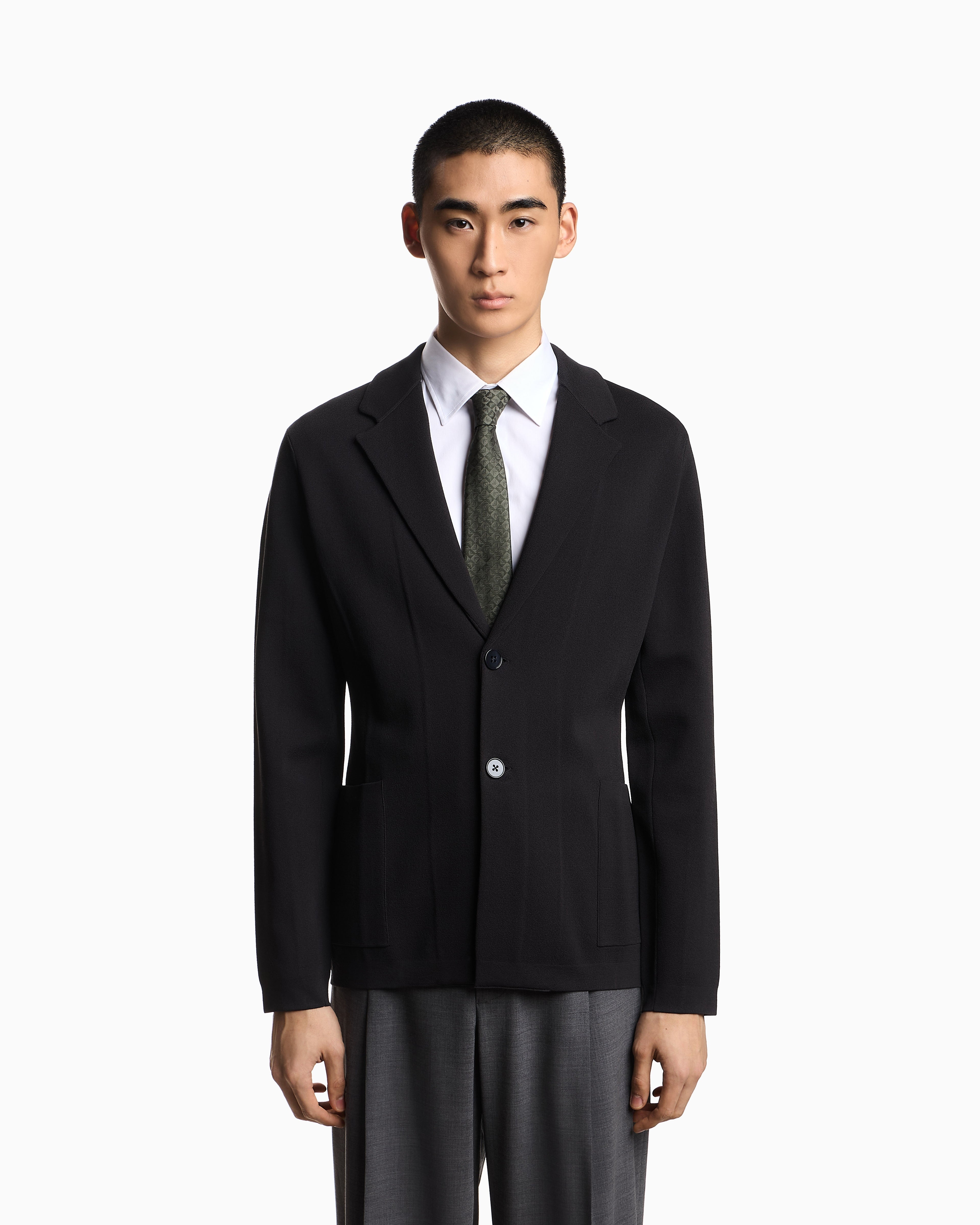 Emporio Armani Icon knitted, single-breasted jacket