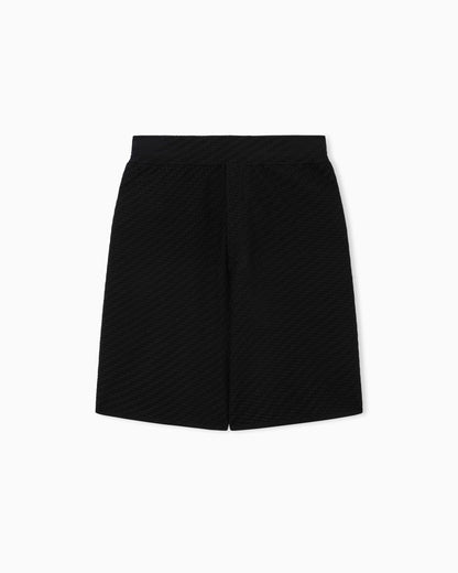 Emporio Armani viscose knit Bermuda shorts with raised stitch design