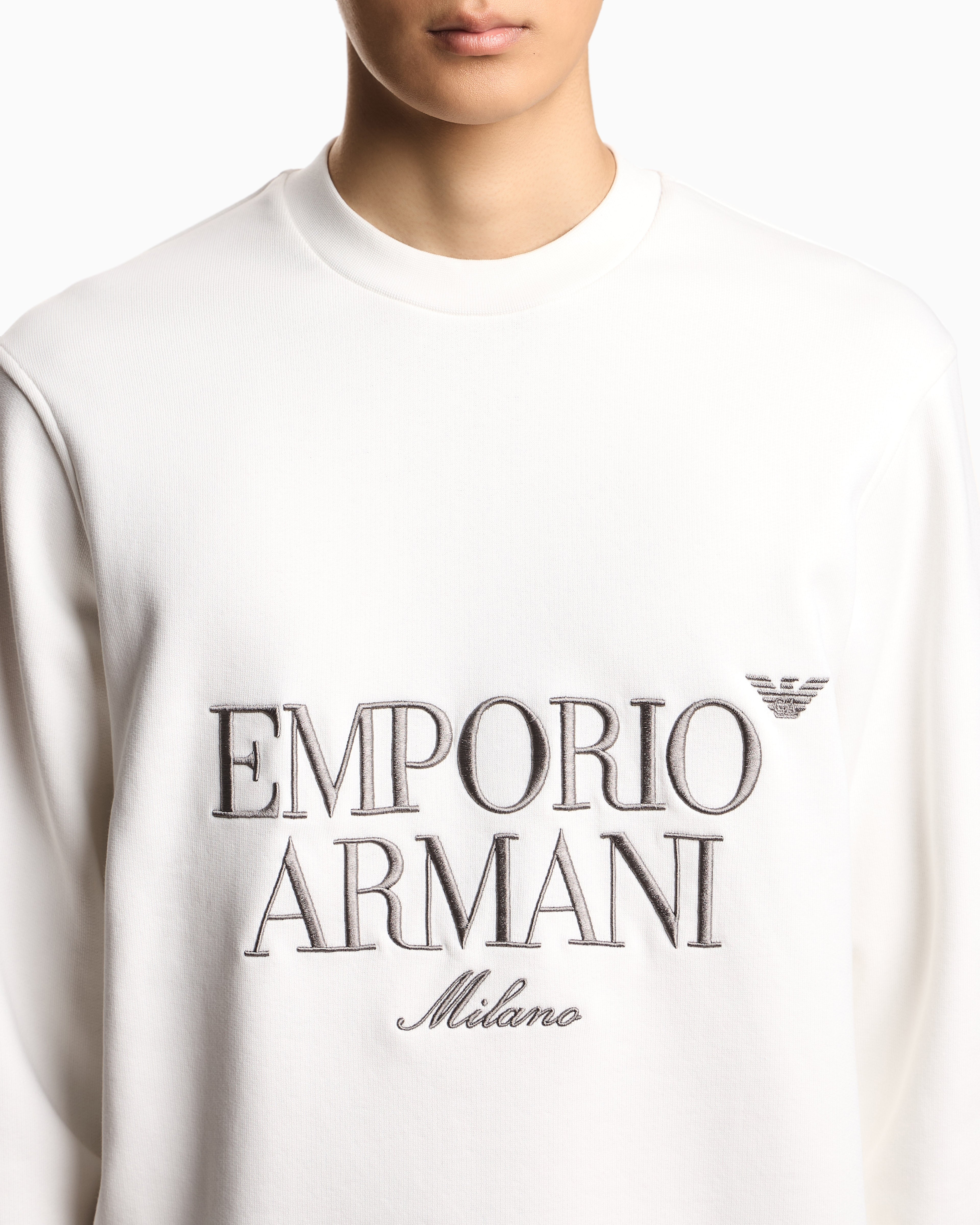 Emporio Armani French terry jersey sweatshirt with embroidered logo