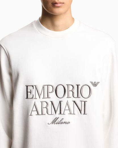 Emporio Armani French terry jersey sweatshirt with embroidered logo